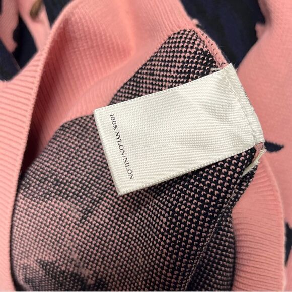 Ann Taylor Women's Pink Button-up Navy Floral Print Cardigan‎ Size Small - Picture 4 of 4